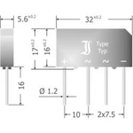 Křemíkový můstkový usměrňovač Diotec B500C5000-3300A, U(RRM) 80 V, 1,5 A, SIL