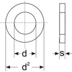 Podložka plochá TOOLCRAFT A3,2 D125-A2 194694, Ø: 3,2 mm/7 mm, ušlechtilá ocel, 100 ks