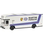 Model nákladního vozidla Schuco MB Renntrans. Martini, 1:18