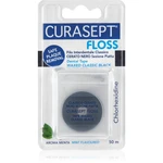 Curasept Dental Tape Waxed Classic Black voskovaná dentální páska s antibakteriální přísadou Mint 50 m