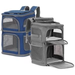 Pet Carrier Bag Cat Dog Breathable Double Shoulder Backpack Travel Outdoor