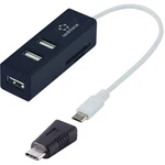 renkforce 3-portový USB 2.0 OTG rozbočovač so čítačkou kariet SD + adaptér micro-B-USB na USB-C ™