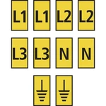 HellermannTyton WIC2-L1,L2,L3,N,Earth-PA66-YE (1000) označovací klip na káble Odtlačok (Káblový značkovač) Erde  561-023