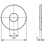 Podložka plochá TOOLCRAFT 5,3 D9021 POLY 194736, DIN 9021, vnější Ø 15 mm, vnitřní Ø 5,3 mm