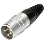 XLR kabelová zástrčka Hicon HI-X3CM, rovná, 3pól., stříbrná/černá