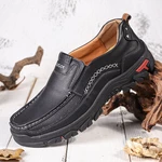 Men Retro Microfiber Leather Comfy Slip-on Outdoor Non Slip Casual Flat Shoes