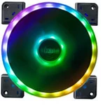 Akasa Vegas TL PC vetrák s krytom čierna, RGB (š x v x h) 140 x 140 x 25 mm vrátane LED osvetlenia