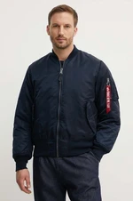 Bunda Alpha Industries MA-1 pánská, tmavomodrá barva, přechodná, oversize, 100101.07