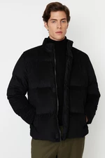 Trendyol Black Regular Fit Velvet Coat