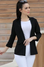 armonika Women's Black Double-Sleeve Collar Jacket