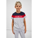 Blue-grey boys' brindle T-shirt SAM 73 Kallan