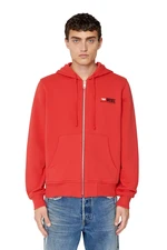 Diesel Mikina - S-GINN-HOOD-ZIP-DIV SWEAT-SHIR červená