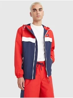 Red and blue Tommy Jeans Chicago men's lightweight hooded jacket