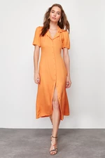 Trendyol Orange Midi Woven Shirt Dress