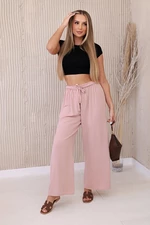 Wide-waisted trousers dark powder pink