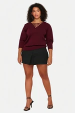 Trendyol Curve Claret Red Cross-Brit Knitwear Sweater