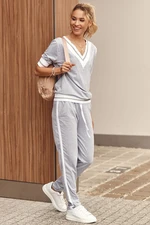 Women's tracksuit grey with short sleeves