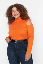 Trendyol Curve Orange Shoulder Detailed Knitwear Sweater