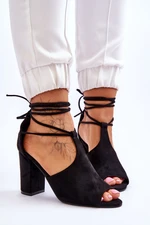 lace-up high heel sandals Black Sophie