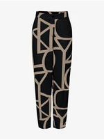 Beige-Black Women's Patterned Trousers ONLY Ava - Ladies