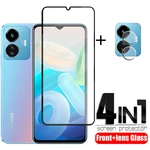 4-in-1 For Vivo Y77 5G Glass For Vivo Y77 Tempered Glass Full Cover Glue Film Screen Protector For Vivo Y 77 Y77 5G Lens Glass