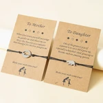 2023 New Versatile Stainless Steel Hollow Mother's Day Parent-child Card Handwoven Bracelet Gift Wholesale