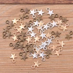 100PCS 8*11mm 3 Color Metal Zinc Alloy MINI Five-pointed Star Charms Fit Jewelry Pendant Charms Makings DIY Handmade Craft