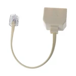 Telephone Splitter RJ11 6P4C 1 Male to 2 Female Adapter RJ11 to RJ11 Separator