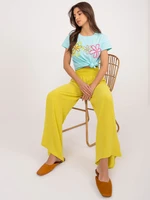 Dark yellow high-waisted Swedish trousers