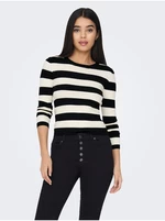 Cream-black women's striped sweater JDY Plum