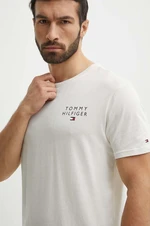 Bavlnené tričko Tommy Hilfiger zelená farba,melanžový,UM0UM02916