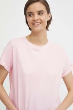 Bavlnené tričko Pepe Jeans LIU LIU dámske, ružová farba, PL505832
