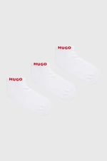 Ponožky HUGO 3-pack pánské, bílá barva, 50480217
