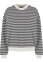 Women's Oversized Striped Sweatshirt - Black/Cream