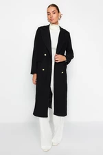 Trendyol Long Black Cuffed Coat with Belt