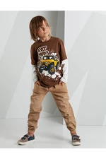mshb&g Jeep Chlapčenské tričko a gabardínové nohavice set
