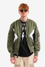 Oboustranná bomber bunda Alpha Industries x Neil Barrett MA-1 pánská, zelená barva, přechodná, 106120.01-GREEN