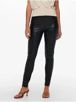 Black Leatherette Leggings ONLY Jessie - Women