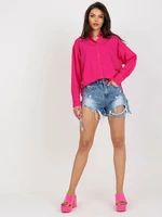 Fuchsia Women's Oversize Collared Shirt