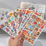 1 Sheet Paper Laser Cute Cartoon Glitter Bear Cat Decorative Stickers for DIY Scrapbooking Water Bottle Journal Stationery