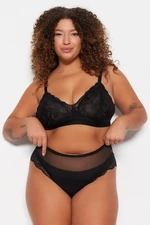 Trendyol Curve Black Straight Mesh Hipster Panties