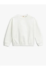 Koton Basic Sweatshirt with Embroidery Detailed Crew Neck Cotton.