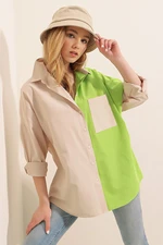 Bigdart 20116 Color Block Shirt - Cream