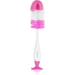 BabyOno Take Care Brush for Bottles and Teats kartáč na čištění 2 v 1 Pink 1 ks