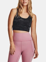 Čierne športové crop top tielko Under Armour Meridian Fitted CropTankPrnt