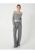 Koton Standard Waist Straight Wide Leg Knitwear Trousers