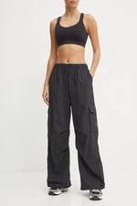 Kalhoty New Balance dámské, černá barva, široké, high waist, WP43534BK