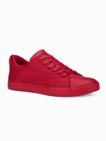 Ombre BASIC men's shoes sneakers in combined materials - red