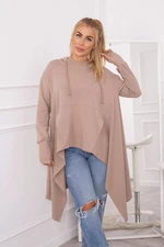 Blouse flared at the bottom dark beige