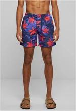 Swim shorts with blue/red pattern